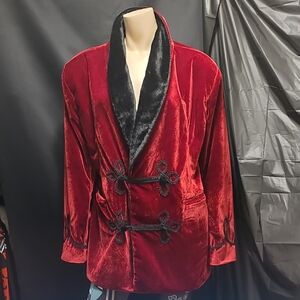 Elegant Red Velvet Men's Jacket